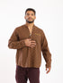 Printed cotton shirt with a single front pocket